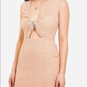 Paloma Wool Chambao Gingham Rust dress 34 XS